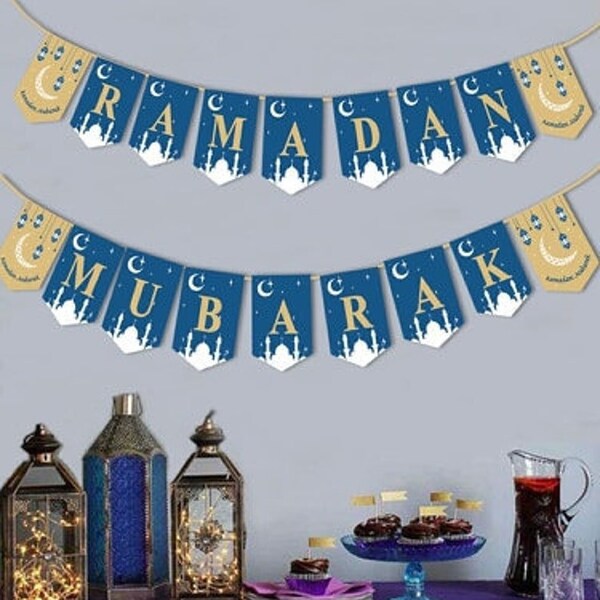 Bruant du ramadan, bannière du ramadan, décoration du ramadan, articles de fête du ramadan, bruant festif, guirlande festive