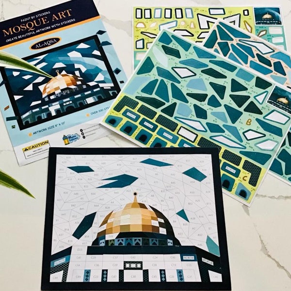 Islamic art kit, Al Aqsa mosque art, Palestine art, Muslim kids activity, Islamic craft, momin explorers, Ramadan gift