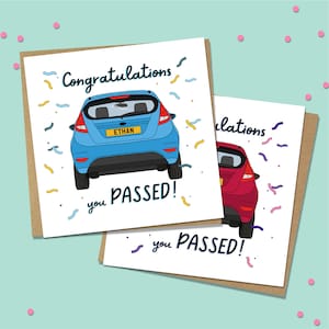 Personalised Congratulations You Passed Card, Driving Test Card, Car personalised Number Plate, New driver Card, For Him, For Her.