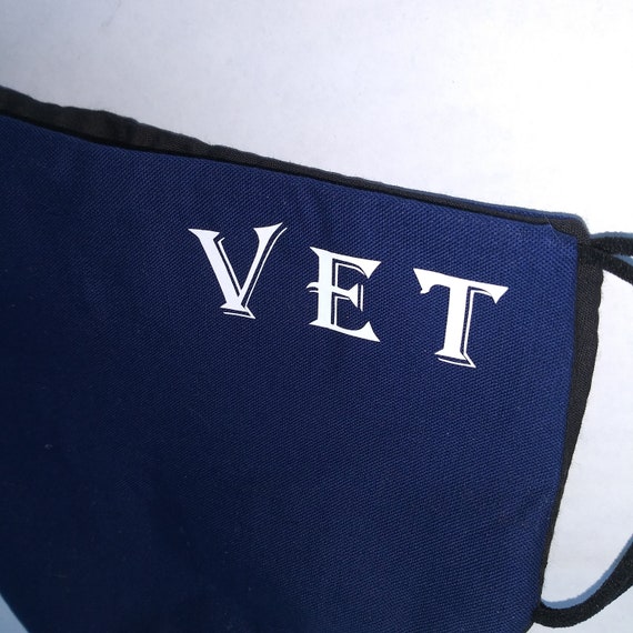Navy Blue VET Fitted Face Mask Flexible Nose Wire Soft | Etsy