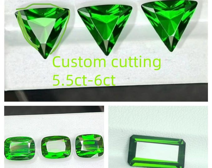Custom Order for Jessica – 5.5–6ct Vivid Green Round-Triangle Tourmaline in 18k Yellow Gold with Diamond Halo