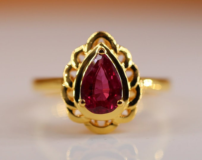 Untreated Pigeon Blood Red 18k14k Ruby Engagement Ring with diamond/New Mom ring/Mozambique red ruby/Natural certified ruby/Celtic Unique