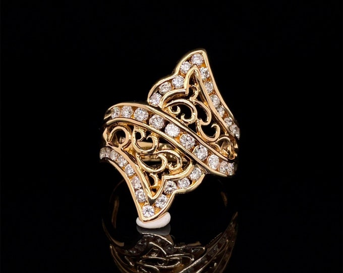 High End Designer Custom Multi-stone Diamond Ring/Over time Engagement Ring/Promise Band/Eternity Wedding Band/Anniversary Gift/Mother's Day