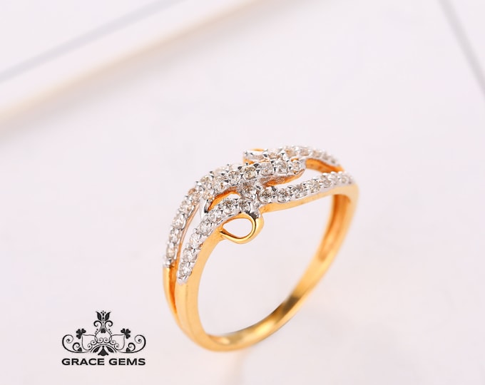 Unique Design Custom Multi-stone Natural Diamonds Engagement Ring/Promise Band/Eternity Wedding Band/Anniversary Gift/Mother's Day/Birthday