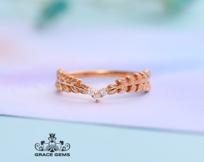 Unique Design Custom Twig Natural Diamonds Engagement Wedding Bridal Band/Promise Band/Eternity Band/Forever One Gift/Mother's Day/Birthday