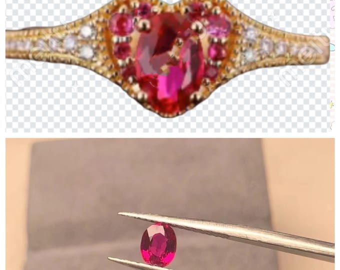 Custom ruby ring for Candace, 4mmx6mm natural ruby, other customer please don't use this link for any payment. Thanks.
