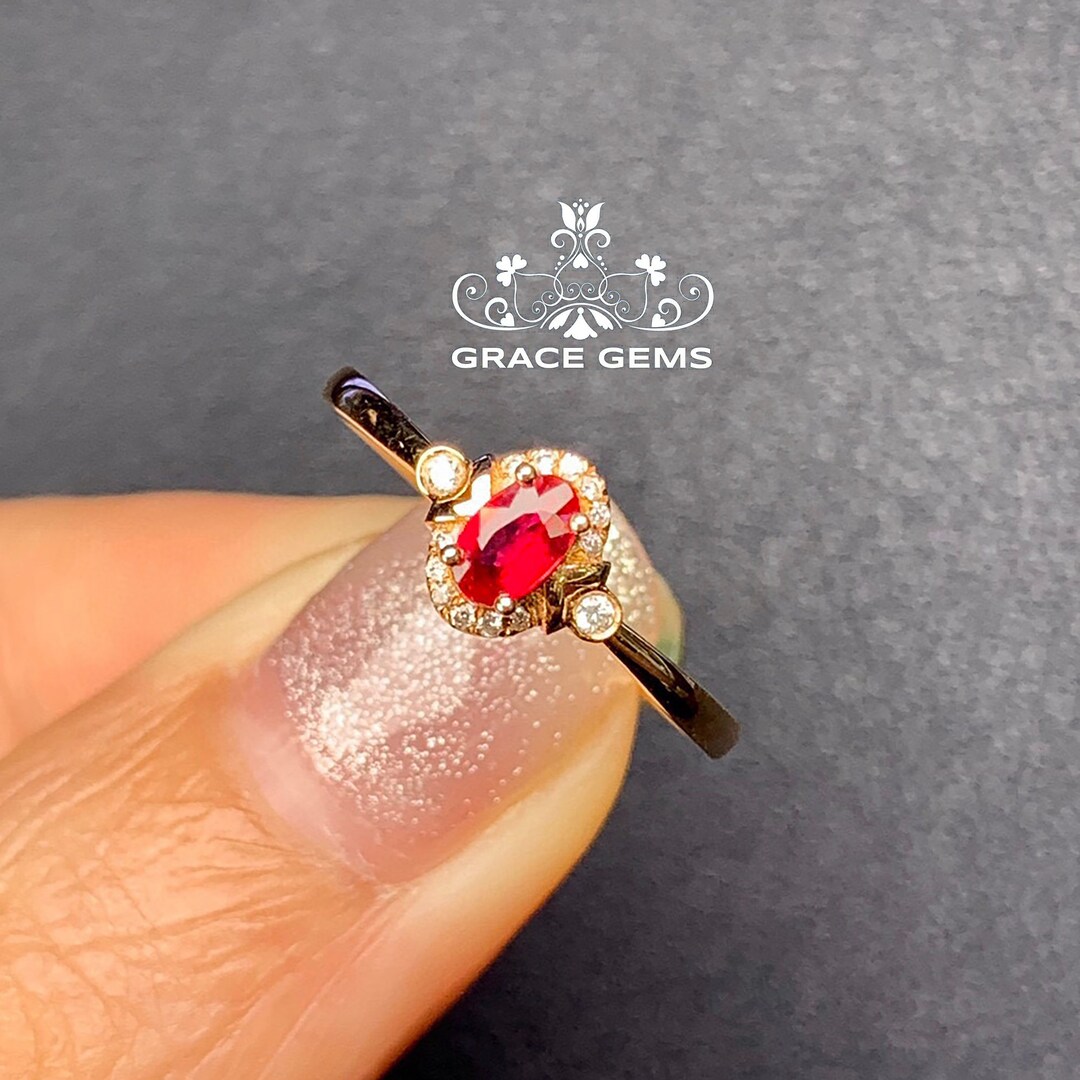 Minimalist Ruby Engagement Ring/raw Ruby Ring/18k/14k Ruby Ring/star ...