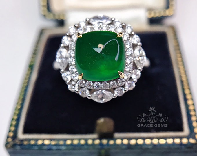 Luxurious Natural Certified Columbian 2.015CT Emerald Engagement Wedding Ring in 18k gold with diamonds/Vivid green Emerald/One of a Kind