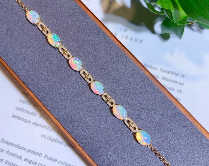 18k rose gold natural Australian opal twig bracelet/Diamonds opal/Unique opal bracelet in rose gold/1rst 10th anniversary opal gift for her