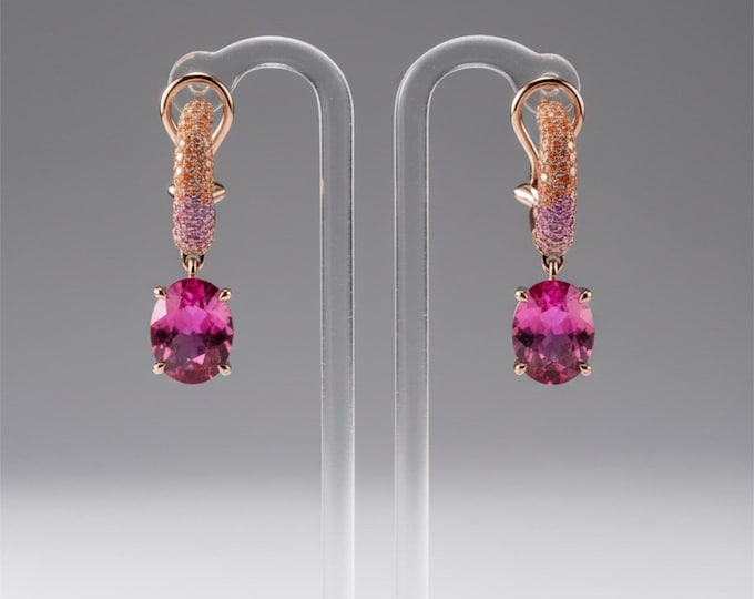 Custom Pink Tourmaline Earrings in 18k Rose Gold-For Julia – Split Payment Plan-Total Value: USD 1,640 | 3 Payments