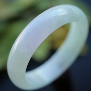 High Class Untreated Natural Myanmar Icy Type Jadeite Bangle/Round Shape One of a Kind Unique Jadeite bangle/Anniversary gift for her/A