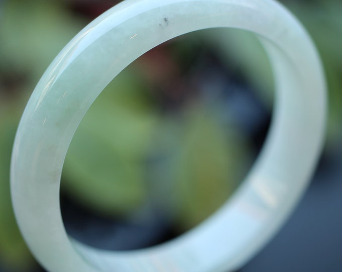High Quality Untreated Natural Myanmar Icy Type Jadeite Bangle/Round Shape One of a Kind Unique Jadeite bangle/Anniversary gift for her/A