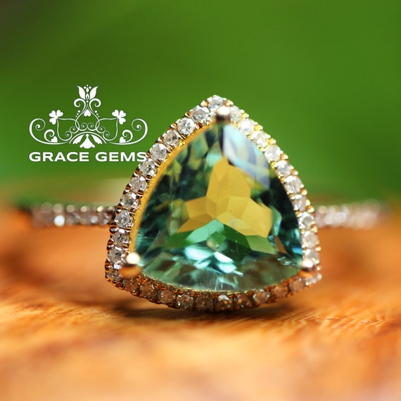 Rare olive green diamond ring sale