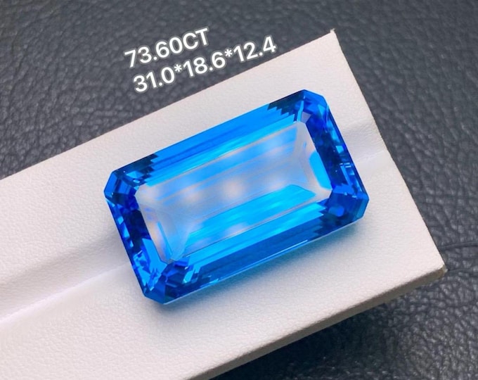 Natural huge Swiss blue topaz loose stone for custom order/one of a kind unique chunky topaz/personalized jewelry gem/handmade fine custom