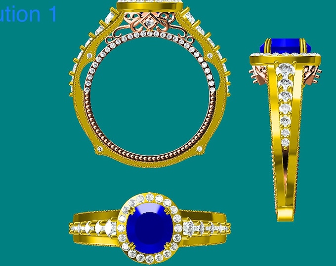 High quality 1.27CT custom peach sapphire ring