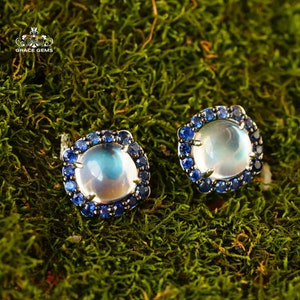 Custom order for David-6mm center stones, 2mm black rhodium halo, totally 8.5mm
