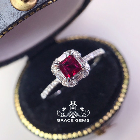 Buy Flower Engagement Ring, Ruby Engagement Ring, Floral Ring, Diamond Ring,  Unique Ring, Gemstone Jewelry, Art Deco Ring, Yellow Gold Ring Online in  India - Etsy