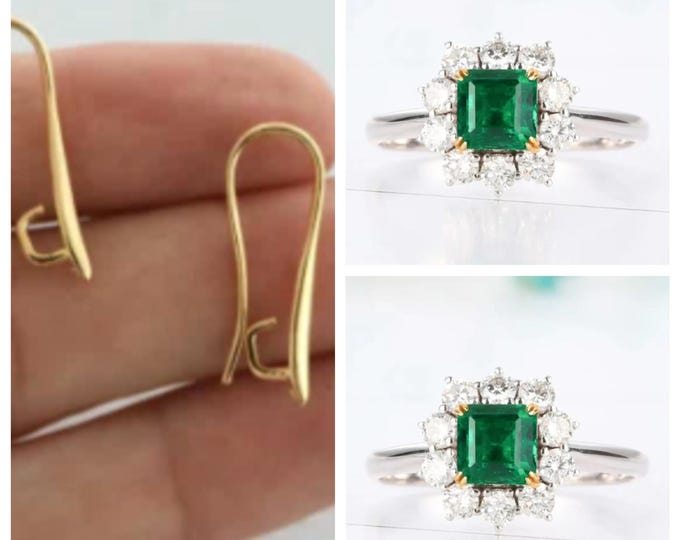 custom order for Faryal- quality emerald earrings- 0.8ct for each stone, quality diamonds, DVS, other customers please don't purchase