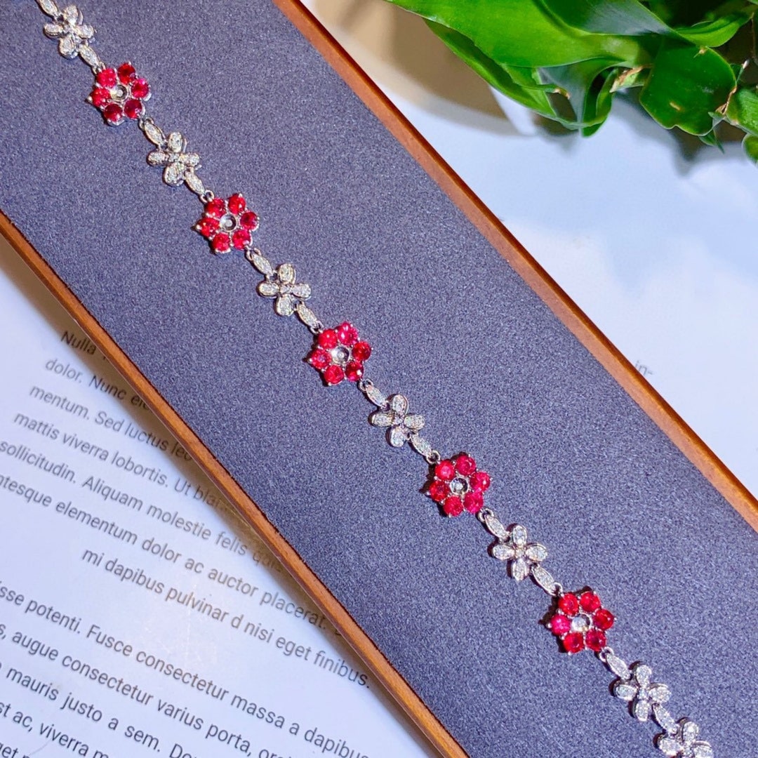 Genuine Ruby Bracelet In 18K White Gold And Diamonds unique Natural genuine-ruby-bracelet-in-18k-white-gold-and-diamonds-unique-natural