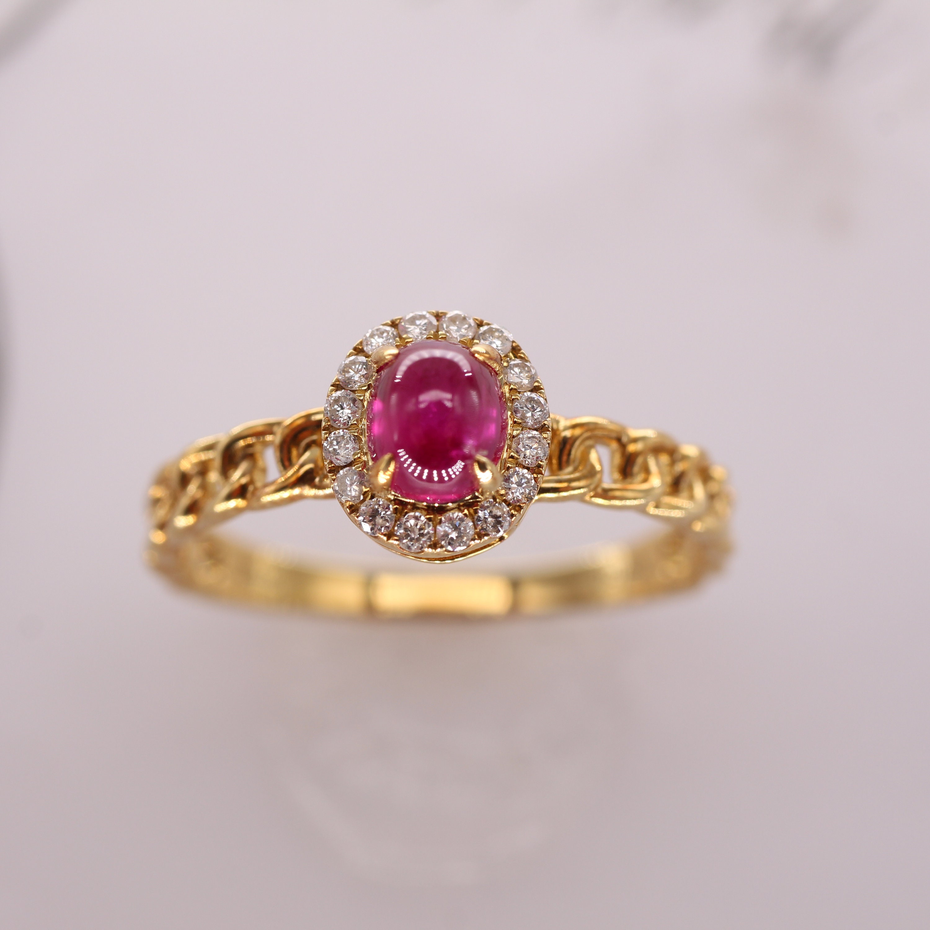 Women's Party Diamond Ring with Ruby at Rs 85000 in Mumbai | ID: 21272213397