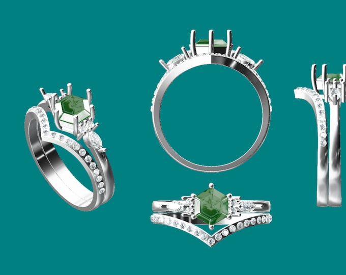 custom band- only one diamond on the tip of the V band.