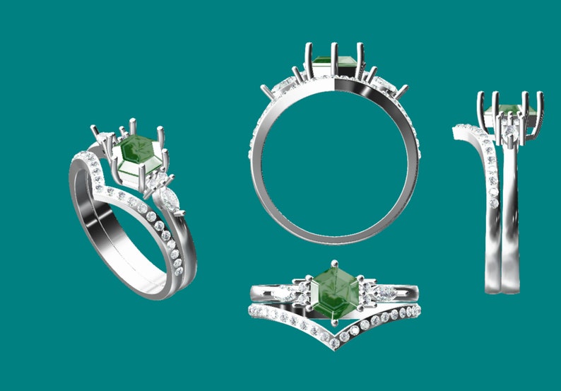 Custom Band Only One Diamond on the Tip of the V Band. Etsy