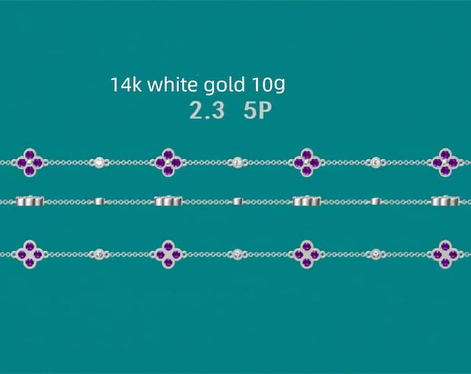 Custom pink sapphire Bracelet for Jenel – 14K White Gold – 10g Gold  – Handmade Fine Jewelry-1980 USD