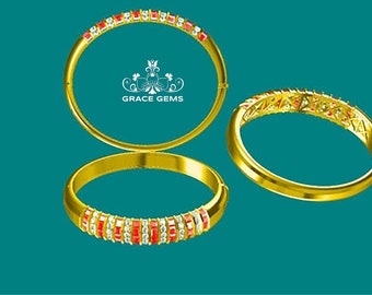 Resterend saldo voor een op maat gemaakte gouden robijnrode armband met diamanten van hoge kwaliteit