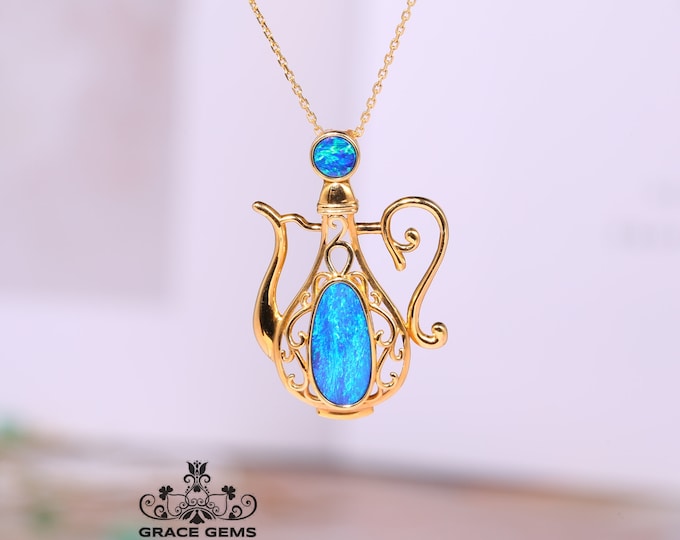 Genuine Wine Pot Australian Black Opal Pendant in 18k solid gold/Boulder Opal Necklace/Dragon Breath Anniversary Birthday gift Choker