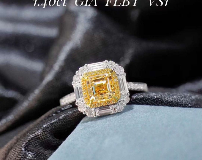 18k gold genuine yellow diamond ring and necklace/yellow diamond engagement/Real yellow diamond halo ring/Quality diamond yellow diamond