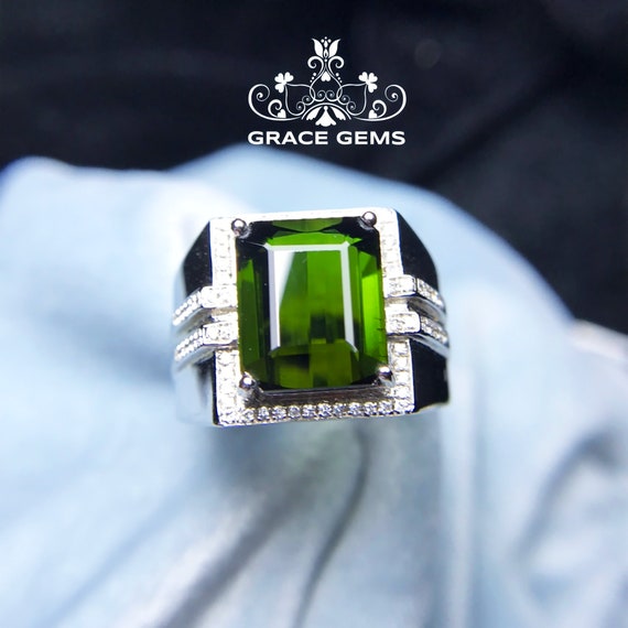 Green tourmaline hotsell mens ring