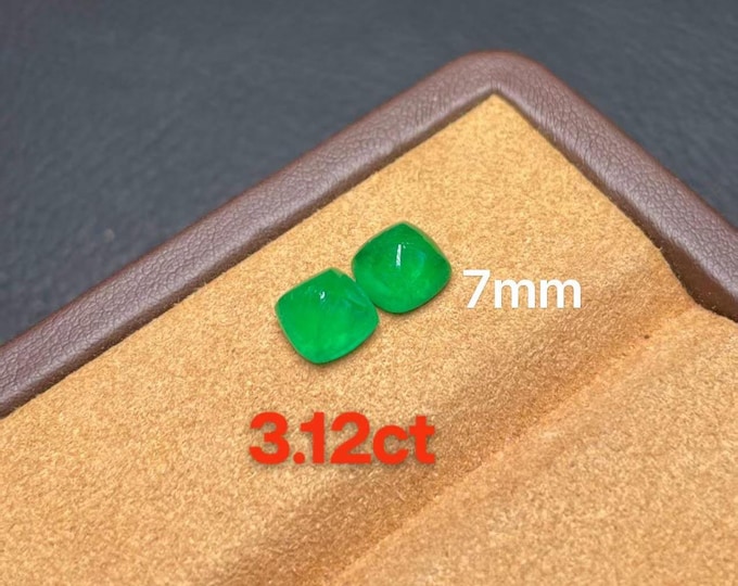 Custom emerald stud earrings – 1.56 ct per piece, totally 3.12 ct. No diamonds, set in 14K solid gold. Total price-USD2790.