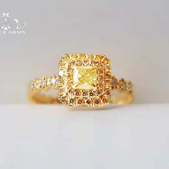 Vintage yellow diamond ring deals