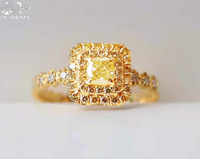 18k gold vintage yellow diamond ring/Edward Mediterranean Vintage Handmade ring for women/14k gold bombe ring/promise specialty/ Art Deco