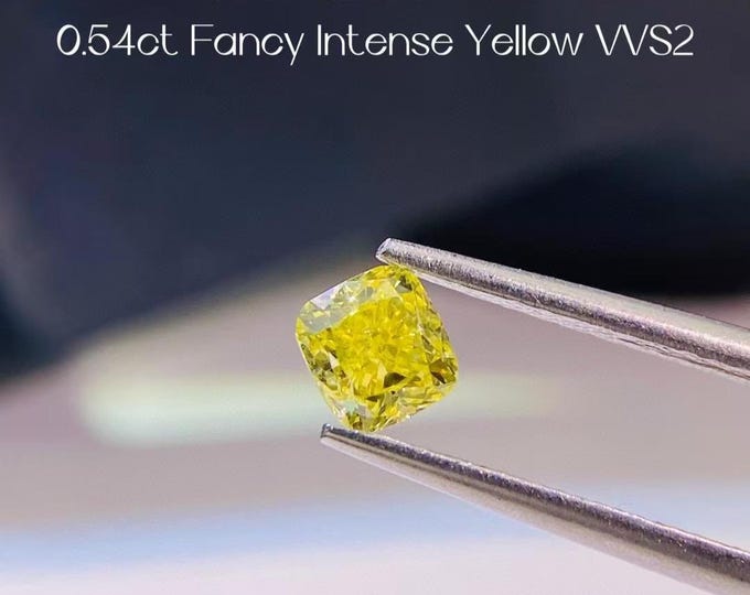 custom yellow diamond pendant GIA yellow diamond pendant without chain, 14k solid gold, 0.54ct fancy intense yellow-white round diamond halo