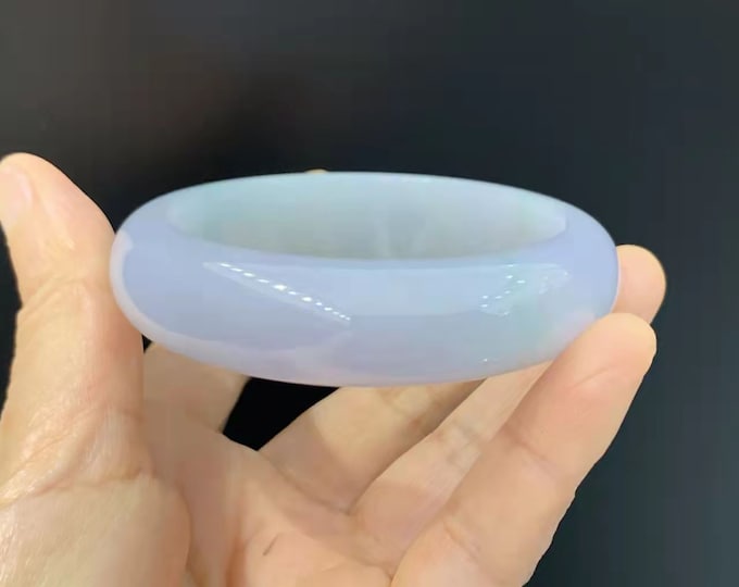 High Quality Untreated Natural Myanmar Transparent Jadeite Bangle/One of a kind unique jadeite bangle in vivid green color/With Certificate