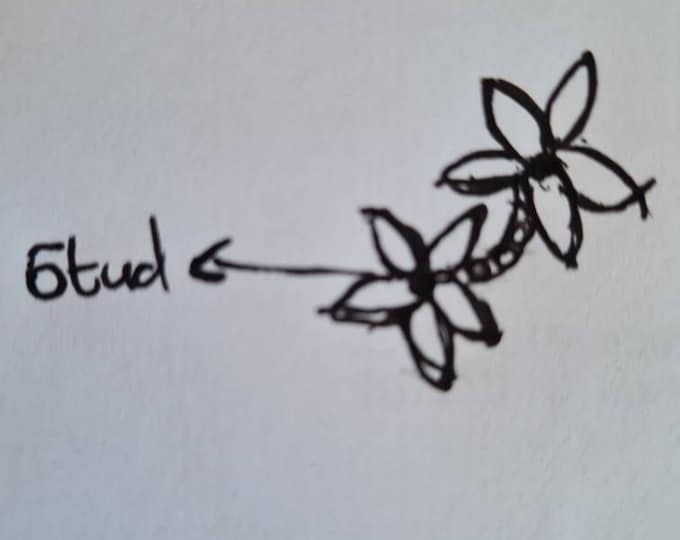 custom double flower opal studs