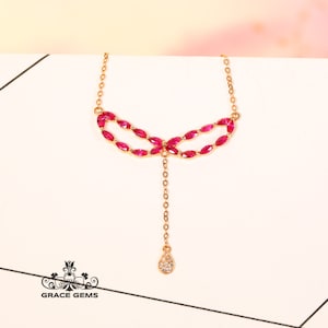 Unique Design Genuine Pigeon Blood Red Ruby Pendant in 18k gold diamonds/One of a kind Necklace/Anniversary Birthday Choker/Rubellite gift