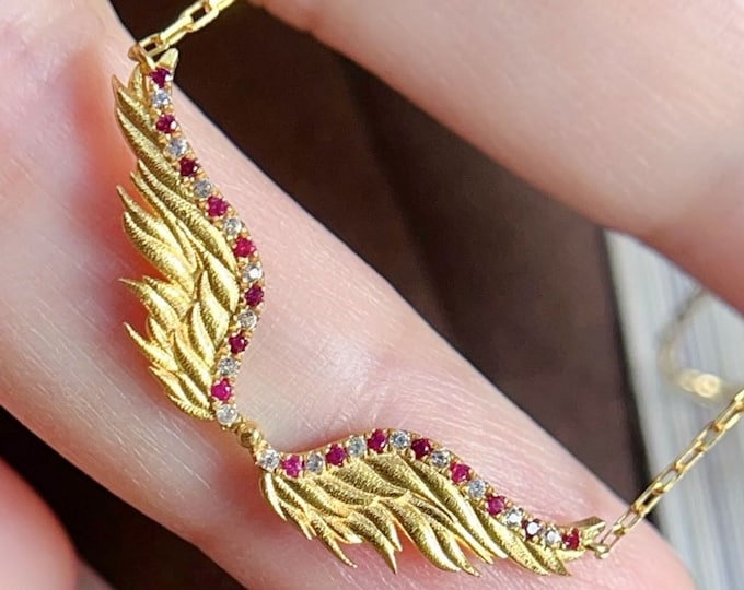 18k solid gold Mozambique Natural Pigeon blood red ruby necklace/Real ruby necklace/Ruby pendant with diamonds/Elegant real ruby