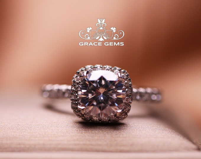 Brilliant GRA  certified VVS 1CT D Color Solitaire Moissanite engagement 14k/18k wedding ring/Promise 4prong single band/Customized eternal