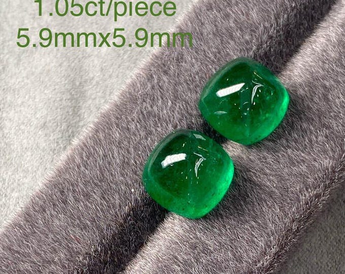 Custom emerald stud earrings – 1.05 ct per piece, total 2.1 ct. No diamonds, set in 14K white gold. Total price: USD1940.