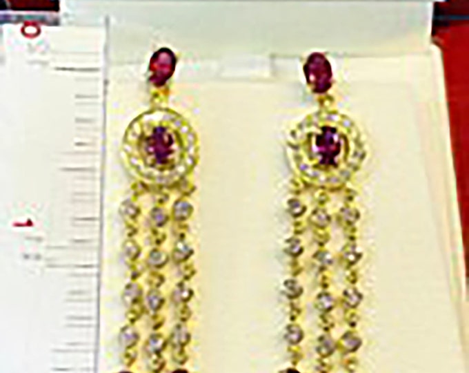 Angela's Customized Luxurious natural Ruby Engagement earrings in 14k gold/Star Ruby earrings