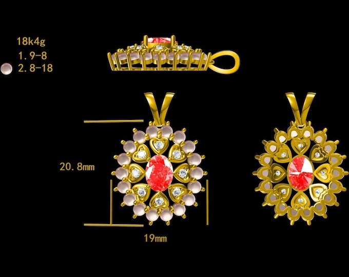 Custom order for Stephanie, garnet center, bigger diamonds, Australia opals,  2nd row will be white gold 1st and 3rd will be yellow. 18k