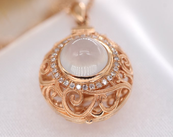 Unique Natural Myanmar Icy Jadeite Pendant With Rose Gold/One of a kind Anniversary Gift/Handmade Jewelry/Untreated Jadeite necklace for her