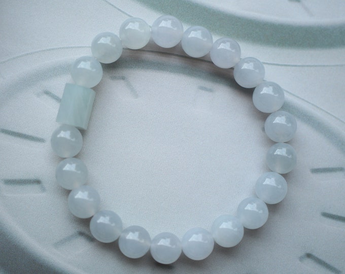 Certified Untreated Natural Myanmar Burmese beaded Jadeite Jade bracelet/One of a kind jade bracelet With Certificate/High end gift for her
