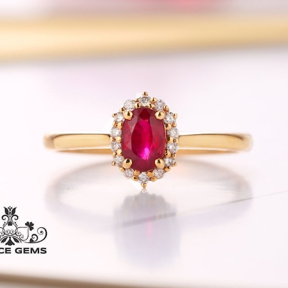 Buy Unique Natural Mozambique Ruby Engagement Ring/18k Gold Ruby Diamond  Ring/art Deco Ring Ruby/minimalist Ruby Ring/artisanal Ruby Ring/modern  Online in India - Etsy
