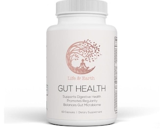 Life and Earth Gut Health - Gas and Bloating Relief, Constipation, Leaky Gut Repair - Gut Cleanse & Restore Digestion - 60 capsules