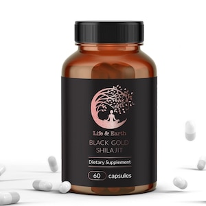 Black Gold Shilajit - Pure Mumijo - 60 Capsules - Mumio - Salajjet - Authentic Altai Shilajit - Premium Resin - Pure Mumijo