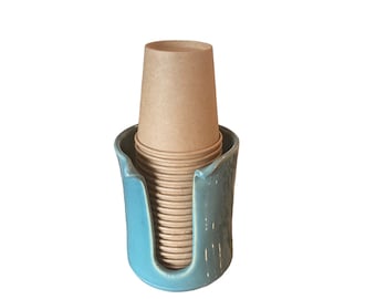 Robin's Egg 3-Ounce Dixie Cup Holder - Stylish Solo Cup Dispenser for Practical and Elegant Organization