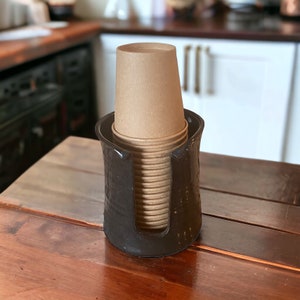 Metallic Black 3-Ounce Dixie Cup Holder - Stylish Solo Cup Dispenser for Practical and Sleek Cup Organization